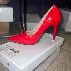 Red Patent Leather Stiletto Heels